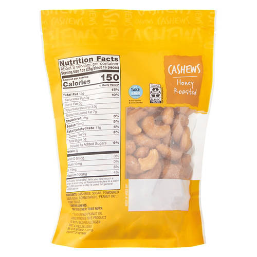 Southern Grove Honey Roasted Cashews, 8.25 oz